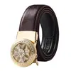 Cinto Masculino para Negócios e Uso Diário com Fivela Automática de Metal, Borda com Padrão Lichia em PVC, Cinto Resistente ao Desgaste, Atacado do Fabricante Original