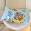 Funda de almohada cepillada de dibujos animados de capibara, individual, para estudiantes, neutral, de dormitorio, 48x74 cm, estampado infantil