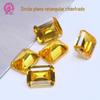 Zircônio Facetado Retangular Amarelo Dourado 5A, Pedra Solta Octogonal Facetada de Fundo Plano, Atacado de Pedras Sintéticas Wuzhou