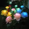 Luz de Flor Artificial de Peonía Solar LED Luz Decorativa para Patio Jardín Luz para Césped Luz de Atmósfera Impermeable para Exteriores