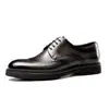 Zapatos Formales de Cuero Británicos Brogue de Primavera para Hombre Zapatos de Boda Suela Gruesa Elevadores Zapatos de Moda Trendy para Hombre