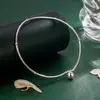 Tornozeleira Minimalista com Contas Redondas e Sino Grande com Tubo Curvo para Mulheres, Elástica, Novo Modelo 2026, Design Exclusivo de Nicho, Faz Som a Cada Passo