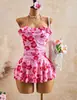 2026 Novo Traje de Banho Sexy Europeu e Americano de Peça Única Estampado de Bolinhas para Comércio Exterior Férias na Praia Fonte Termal Feminino