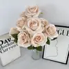 Flores Artificiales para Boda, Rosas de Diamante de Nueve Cabezas, Arreglos Florales para Salón de Bodas, Decoraciones para Pasillo, Exhibición en Casa, Flores de Seda para Exportación