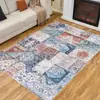 Alfombra de Imitación Cachemir Persa Vintage Transfronteriza, Antideslizante y Resistente a Manchas, Alfombra para Área Grande Cubre Completamente Sofá Mesa de Café, Felpudo de Mesita de Noche para Dormitorio