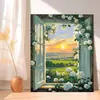 Pintura al Óleo Digital al por Mayor Pintura al Óleo DIY Colorear Florales Alféizar de Ventana Flor Pintura al Óleo Relleno Pintura Decorativa Simple