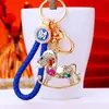 Llavero de Pony de la Suerte con Incrustaciones de Diamantes Estilo Chino Colgante del Zodiaco para Niño Colgante para Llave de Aleación de Zinc para Coche Colgante para Bolso Venta al por Mayor