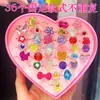 Anillos de Dibujos Animados con Piedras Sueltas de Nuevo Estilo, Anillos de Plástico Lindos de Princesa para Niñas, Regalos de Guardería al por Mayor