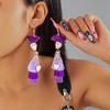 Pendientes Europeos y Americanos Transfronterizos Originales de Calavera con Borla y Cuentas de Semilla, Pendientes Personalizados Creativos de Flor de Halloween