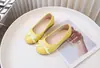 Zapatos Rollo de Huevo Primavera y Otoño Boca Baja Estilo Ballet Zapatos para Mujer Lazo Cabeza Redonda Zapatos Curvos Zapatos