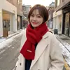 Bufanda de invierno, estilo coreano, linda y a la moda, versátil para mujeres, con un toque de alta gama, adecuada para estudiantes, bufanda de hilo tejido, te mantiene abrigada