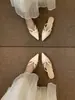 Temporada Primer Encuentro~ Puntiagudas Rosa Nude con Moño Elegantes Mocasines Cerrados Sandalias para Mujer
