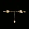 Estilo Europeo y Americano Hecho a Mano Alambre de Cobre Enrollado Malla con Forma de Ojo Pulsera Plana de Perlas Conjunto de Joyería de Lujo Ligero para Mujer