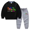 2023 Primavera y otoño nueva ropa infantil transfronteriza suéter para niños pantalones de dibujos animados conjunto de dos piezas bebé algodón traje de manga larga