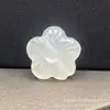 Jade Dorado de Seda Natural Flor de Durazno Rellena Flor de Cinco Pétalos Accesorios Pulsera Trenzada DIY Hilo de Cuentas Listo para la Venta