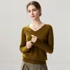 Nueva capa base de punto de cachemira para otoño e invierno, moderna, suave, cómoda, lisa, simple, de manga larga, cálida y elegante para mujer
