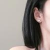 Pendientes pequeños y exquisitos con forma de corazón esmerilado, textura simple, nicho, combinables con todo, plata 925 89252