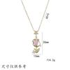 Collar para Mujer, Estilo Influencer, Colgante de Rosa, Cadena Clavícula, Minimalista Trendy, Diseño Nicho, Gargantilla de Titanio a la Moda