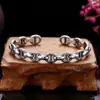 Pulseira de prata de lei 925 com nariz de porco atacado masculina e feminina abertura ajustável pulseira prata tailandesa tendência retrô joia antiga