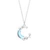 Collar de Plata Esterlina S925 con Piedra Lunar para Mujer Ins Lujo Accesible Diseño Nicho Luna Nueva Cadena Clavícula Joyería de Moda