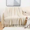 Manta de sofá de estilo nórdico manta para siesta en la oficina manta tejida de lana con borlas casual para aire acondicionado manta pequeña