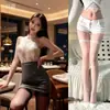 Saia de Quadril de Secretária Sexy Uniforme Roupão Íntimos Sexy Novos Pijamas em Larga Escala Roupa de Tentação Apaixonada Qqny Feminino