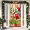 Cortina de Puerta Temática Navideña del Grinch Verde de Venta Caliente Transfronteriza Tela de Fondo Tela Colgante Decorativa Atrezo para Disparo