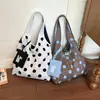 Moda jovem de poá coreana e japonesa 2026 nova bolsa de ombro tote feminina de verão de alta qualidade e grande capacidade
