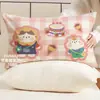 Funda de almohada de felpa con orejas grandes de invierno, forro polar doble grueso, funda de almohada individual de forro polar de coral para niños, lavable, estilo de dibujos animados