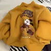 Sudadera Gruesa con Forro de Felpa para Niños 2025 Estilo Coreano Mickey Pulóver Moderno Top Cálido para Niños y Niñas