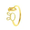 Anillo de Conejito Lindo Japonés y Coreano Anillo Dulce Femenino Corazón Flor Dedo Índice Anillo Abierto Popular para Mujer