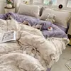 Nuevo modelo 2025 juego de ropa de cama de algodón de cuatro piezas con encaje de algodón, funda de edredón, sábana, juego de ropa de cama de tres piezas para dormitorio