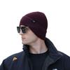 Gorro de punto de gamuza nuevo transfronterizo europeo y americano para hombre, gorro de lana con protección para los oídos cálido de invierno, puntera de color liso, marca de moda