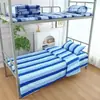Juego de Tres Piezas para Dormitorio: Juego de Sábanas, Funda de Edredón y Fundas de Almohada a Cuadros Azules para Litera de Dormitorio de Estudiantes de Secundaria, Juego de Textiles para el Hogar, 100% Algodón