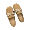 Zapatos planos de cuero suave para mujer, nueva colección otoño 2026, zapatos estilo Birkenstock con lazo, mocasines slip-on de suela blanda