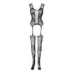 Europeu e Americano Sexy Sem Mangas Vazado Sexy Roupa Íntima Renda Jacquard Costas Abertas Linha Transparente Virilha Aberta Meia-calça Integrada com Alça