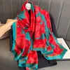 Nova Moda Estilo Primavera e Verão 2025 Lenço Longo de Seda Elegante Lenço Longo de Cetim Lijing para Mãe Leve Versátil para Viagem