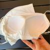 Camisola de Verano para Chica Picante con Pliegues de Seda Helada Ropa Interior para Mujer con Almohadilla para el Pecho Top de Uso Único Moderno Ajustado Hermoso Espalda Descubierta Top Tubo Ropa Interior
