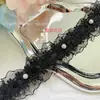 Saia com Aplique de Renda Branca Lolita DIY Handmade para Vestir Fita Roupas de Bebê Decoração para Bolsa Ita Porta-Cartão Fita