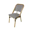 Mesa y Silla de Estilo Francés para Exterior Balcón Silla de Ratán Silla de Ratán Juego de Tres Piezas Cafetería Tienda de Té con Leche Casa de Huéspedes Silla de Comedor Vintage para Exterior