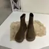 2025 Novas Botas de Cano Alto Slip-On Versáteis e na Moda Botas Curtas Populares Botas Stretch de Solado Grosso para Mulheres Inverno com Lã