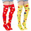 Calcetines de payaso de lunares de tubo largo para halloween transfronterizos calcetines de lunares hasta la rodilla de actuación de fiesta de carnaval festival europeos y americanos