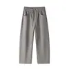 Calça masculina reta com rebites estilo retrô americano, nova moda masculina primavera e outono 2026, estilo versátil preto da moda