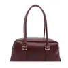 Bolsa Boston simples e versátil 2026, bolsa baguette de grande capacidade para o dia a dia, estilo vintage de alta qualidade, bolsa elegante de ombro e debaixo do braço