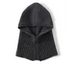 Conjunto de chapéu e cachecol de cashmere espessado para outono e inverno, adequado para e-commerce transfronteiriço, aquecedor de pescoço de cashmere tricotado, chapéu de peça única, chapéu de inverno