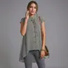 Camisa Listrada de Manga Curta Plus Size Europeia e Americana para Mulheres, Verão Solta Confortável Casual Versátil Top Camiseta Listra