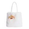 Bolso Tote de Peluche de Gran Capacidad para Viajes Diarios de Mujer 2025 Otoño Nuevo Casual Simple Estilo Extranjero Bolso de Hombro Único