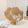 Chapéu de Palha Tulipa de Renda de Verão para Mulheres com Aba Larga, Proteção Solar, Chapéu de Sol para Férias na Praia, Cobertura Facial, Chapéu de Sol Emagrecedor