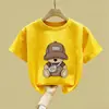 Nova Camiseta Casual de Manga Curta Estilo Coreano Hip-Hop para Meninos Verão 2026 Top de Algodão Puro Infantil Camiseta Tendência Estilo de Rua