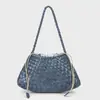 Bolso de Hombro Cruzado Tejido de PU Estilo Coreano para Mujer, Temporada Primavera y Verano, Moderno y Popular, Versátil